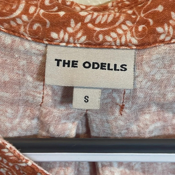 The Odells Joey Blouse Button Down Orange size small - Picture 2 of 11